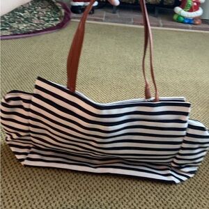 Striped Black and White Tote Bag